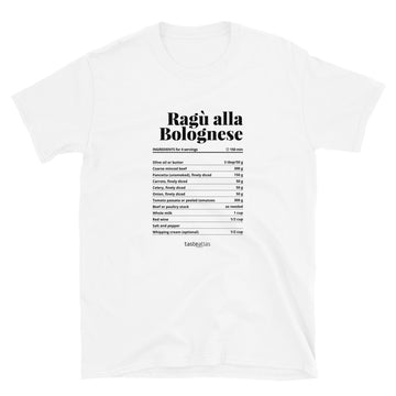 Ragu Alla Bolognese Recipe Short-Sleeve Unisex T-Shirt