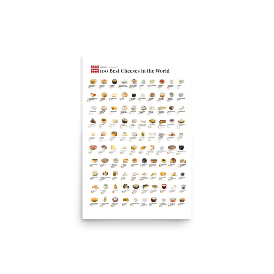 100 Best Cheeses in the World Poster (IN)