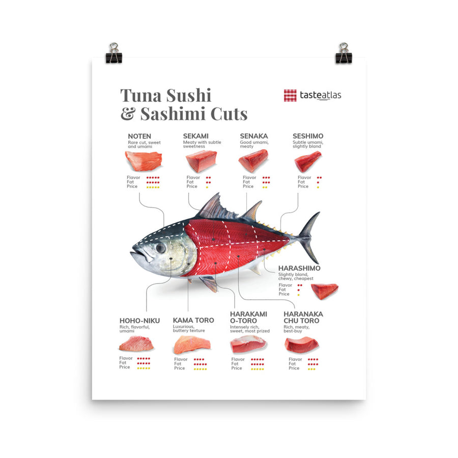 Tuna Sushi & Sashimi Cuts Poster (in)