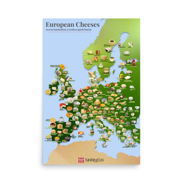 European Cheese Map Poster (in)
