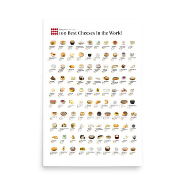 100 Best Cheeses in the World Poster (IN)