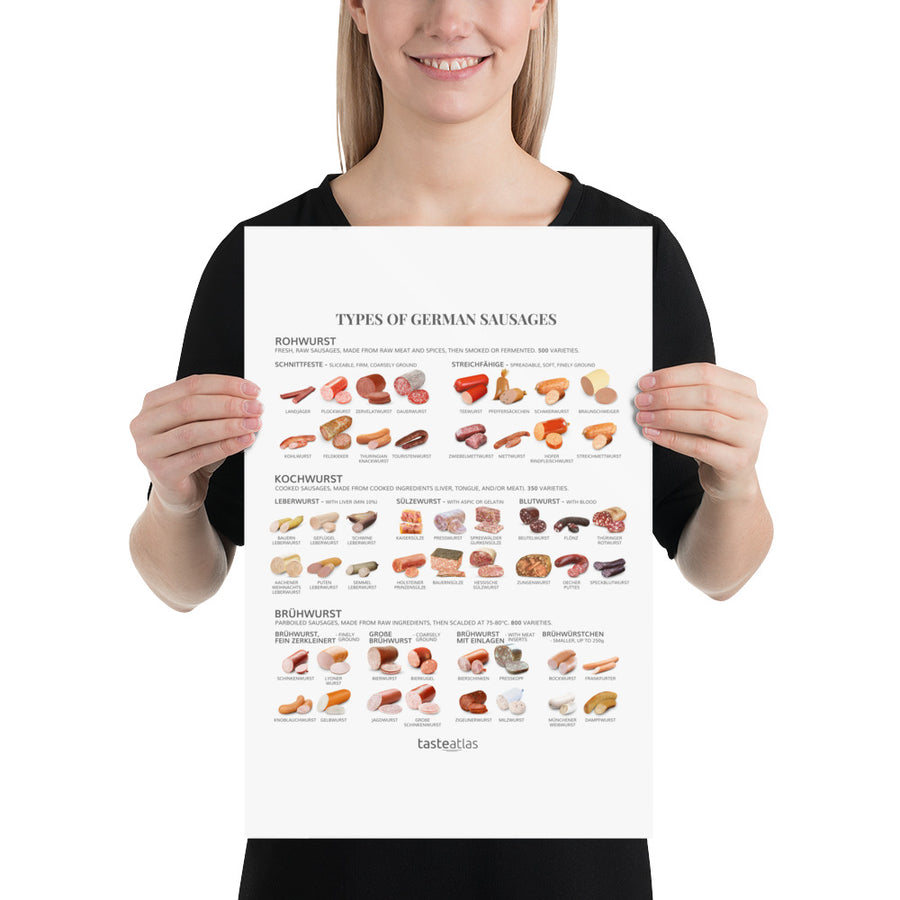 Types Of German Sausages Poster (in)