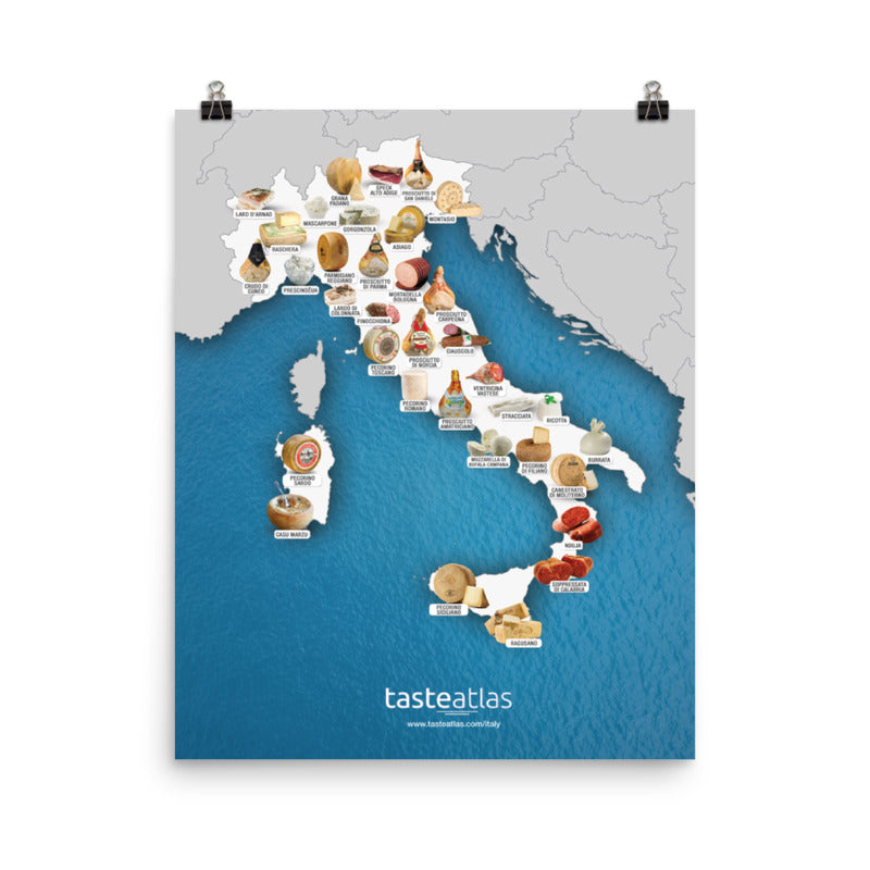 Italy Antipasti Map Poster (in)