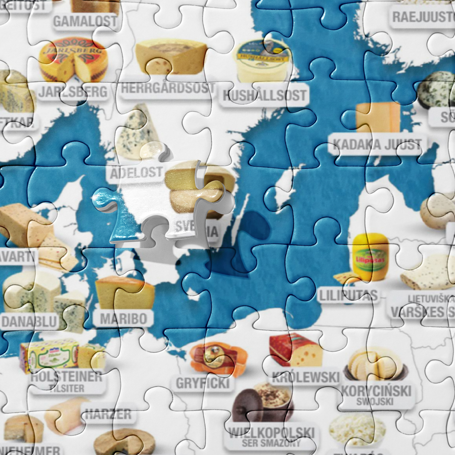 Jigsaw Puzzle of European Cheeses