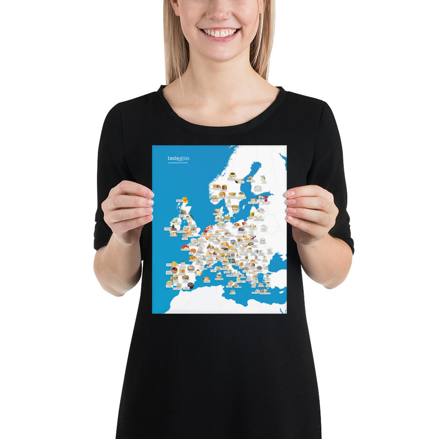 European Cheese Map Poster
