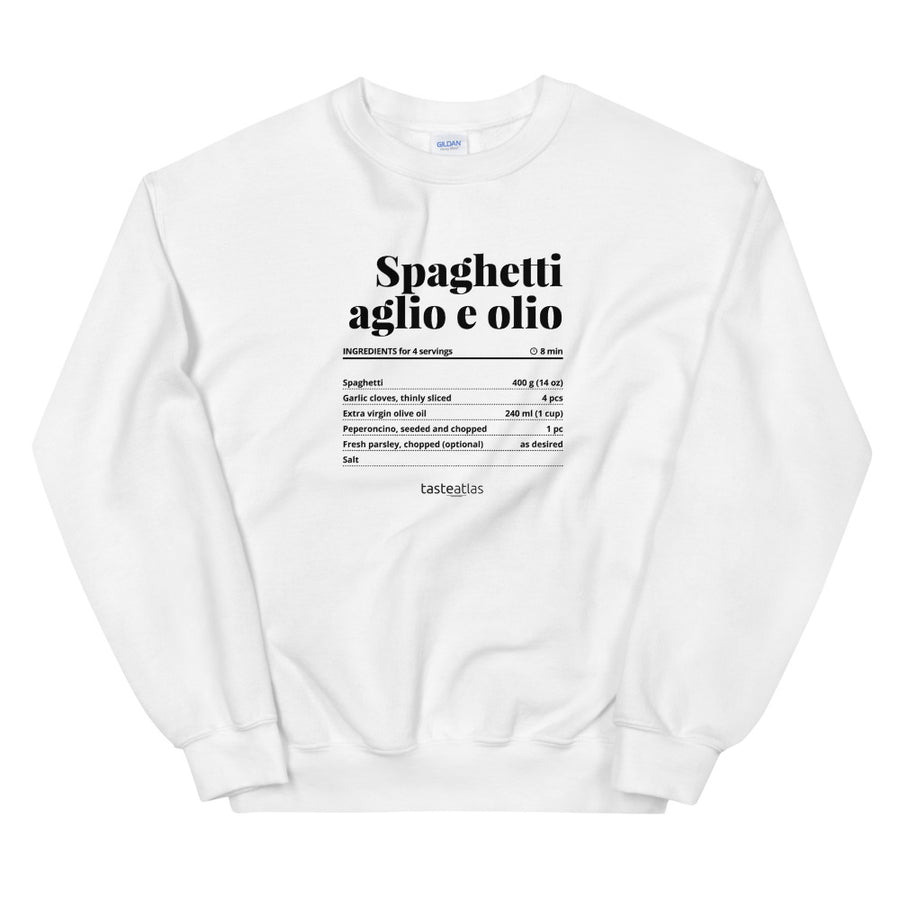 Spaghetti Aglio E Olio Recipe Unisex Sweatshirt