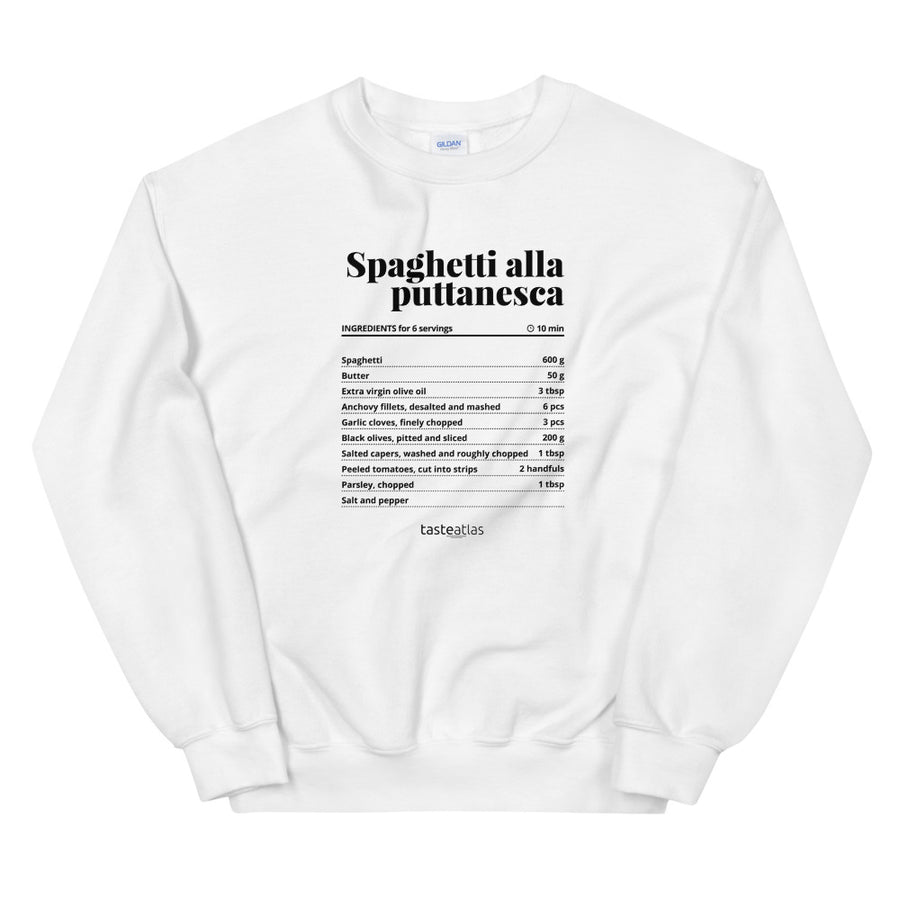 Spaghetti Alla Puttanesca Recipe Unisex Sweatshirt