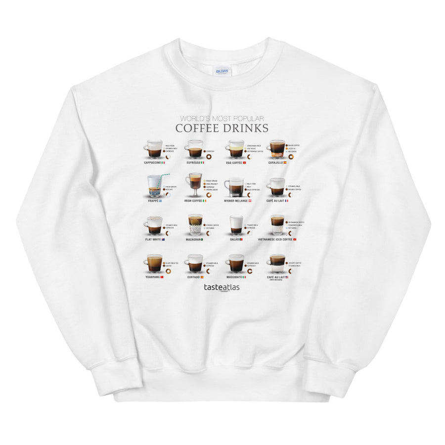 World's Most Popular Coffee Drinks Unisex Sweatshirt