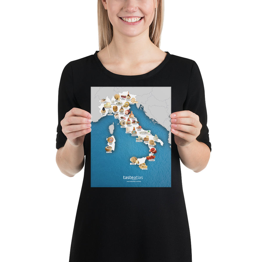 Italy Antipasti Map Poster (in)