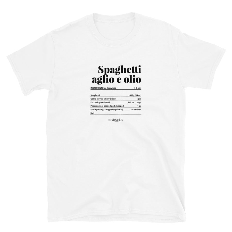 Spaghetti Aglio E Olio Recipe Short-Sleeve Unisex T-Shirt
